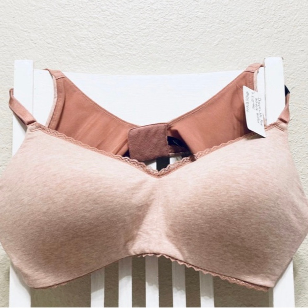 Torrid Dream Wire-Free Cotton Bra Ash Rose Heather Pink Size 44c Lightly Lined - Picture 3 of 10